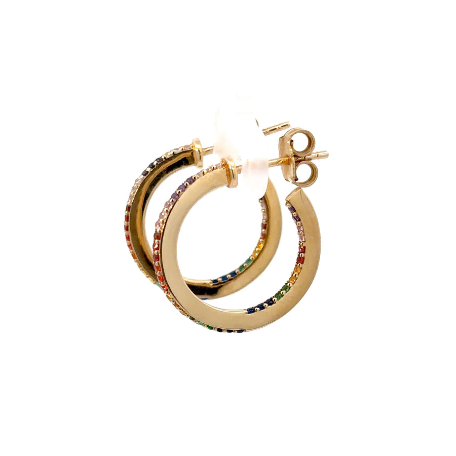 14K Gold Multi-Colored Earrings for Women