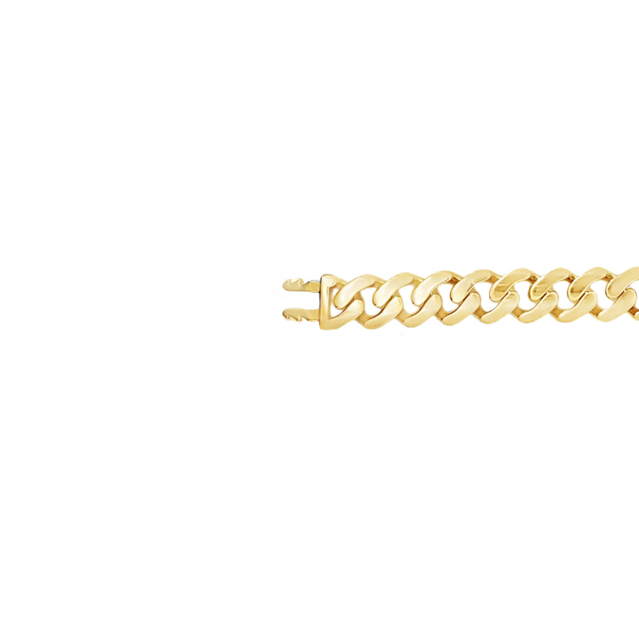 14K Gold Cuban Bracelet for Men - 19 cm