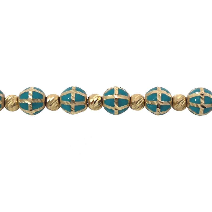 14k Gold Adjustable Ball Bracelet, 17 to 22 cm