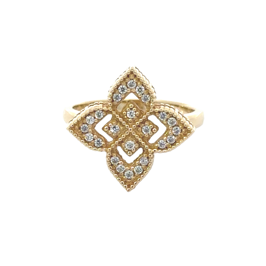 Classic 14k gold ring for women with polished finish