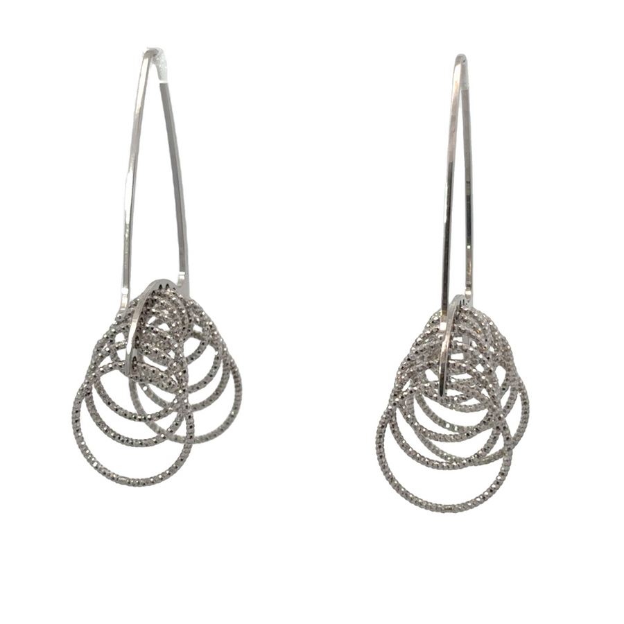 Close-up of 925 silver earrings with minimalist design