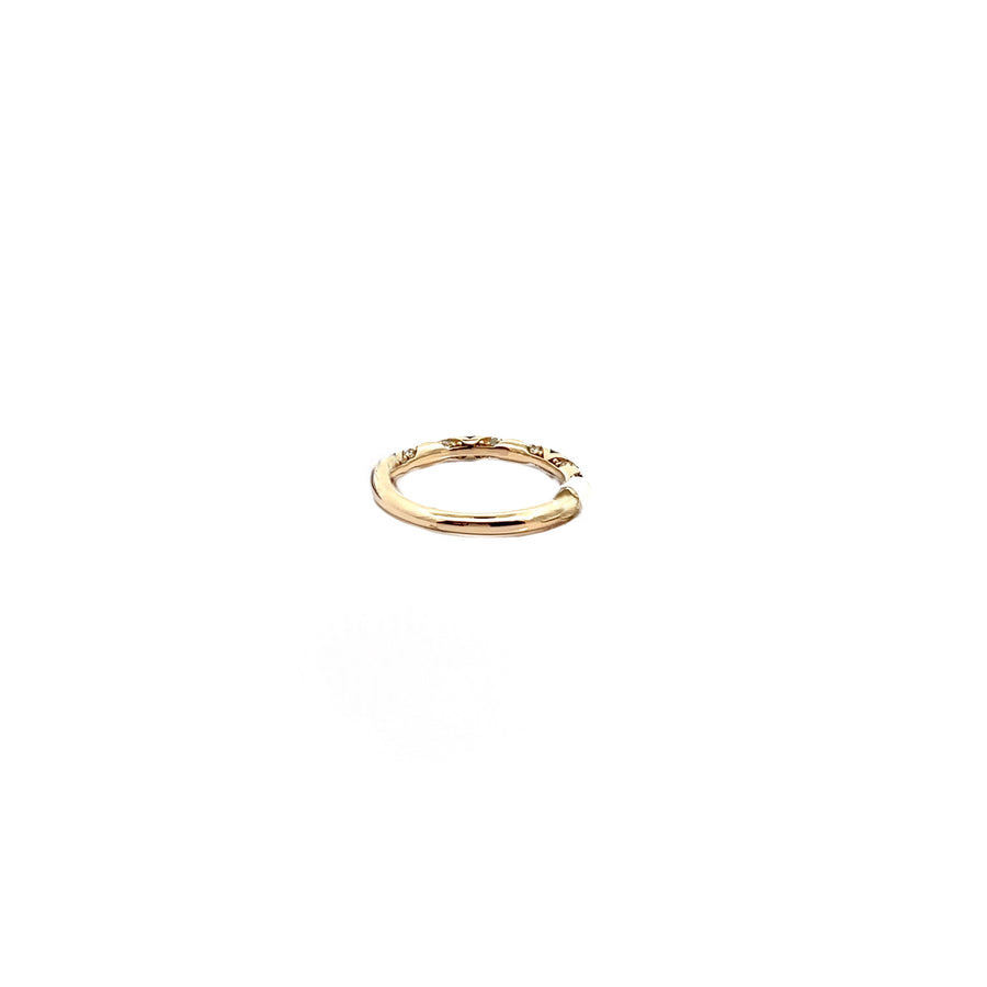 14K Yellow Gold Ring & Bangle with Black Enamel & CZ Accents