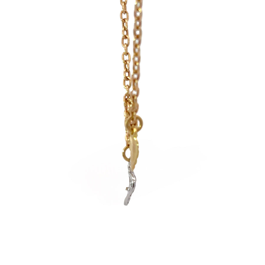 18k Gold Leaf Necklace with Diamonds