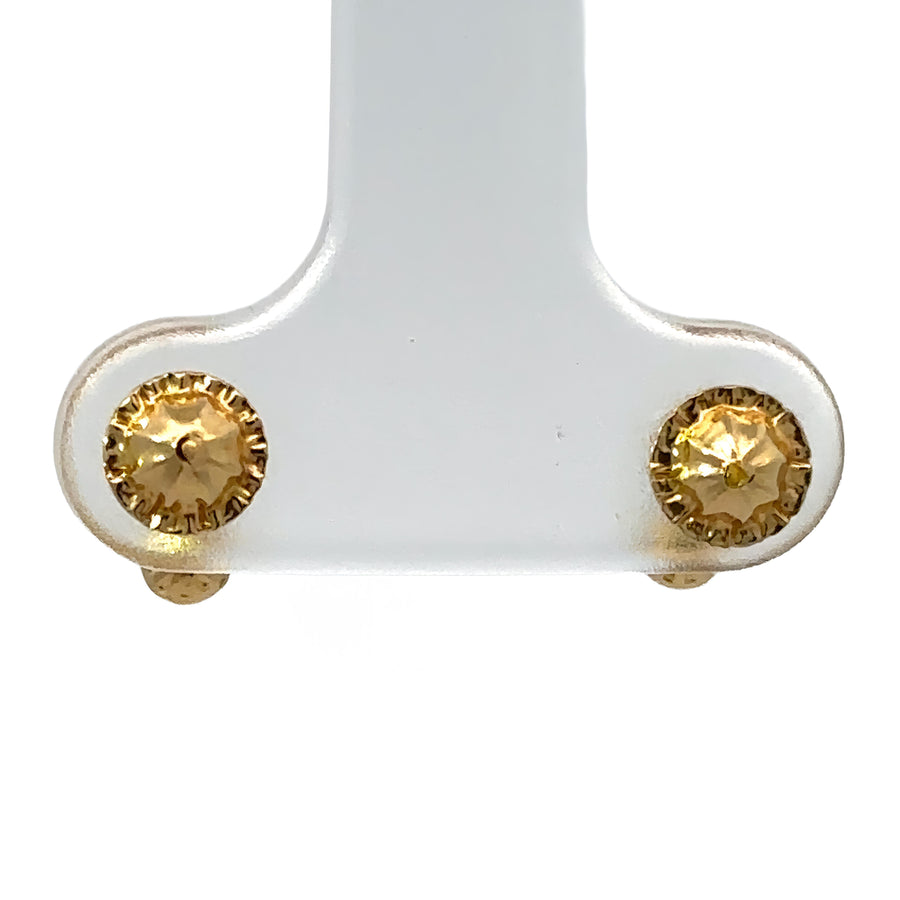 18k Gold Stud Earrings with Turquoise for Babies