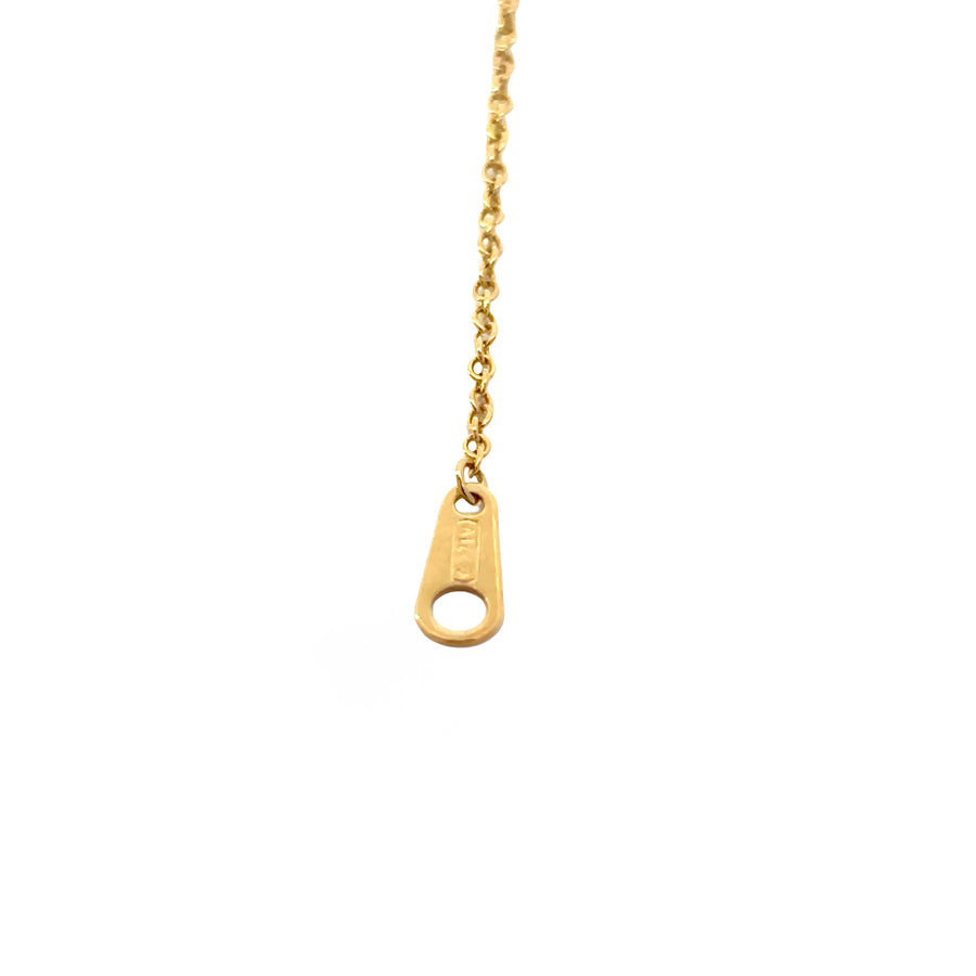 18k Gold Bracelet with Diamond 'R' Letter Charm