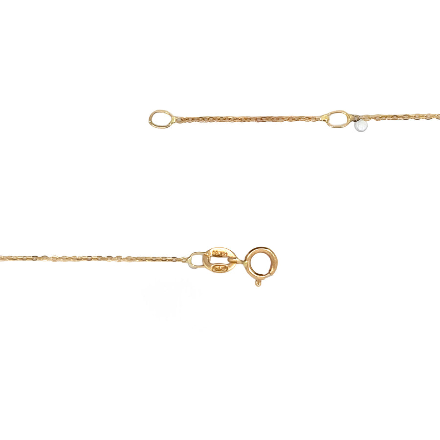 18k Gold Adjustable Necklace for Baby & Women - 16 to 17 Inches