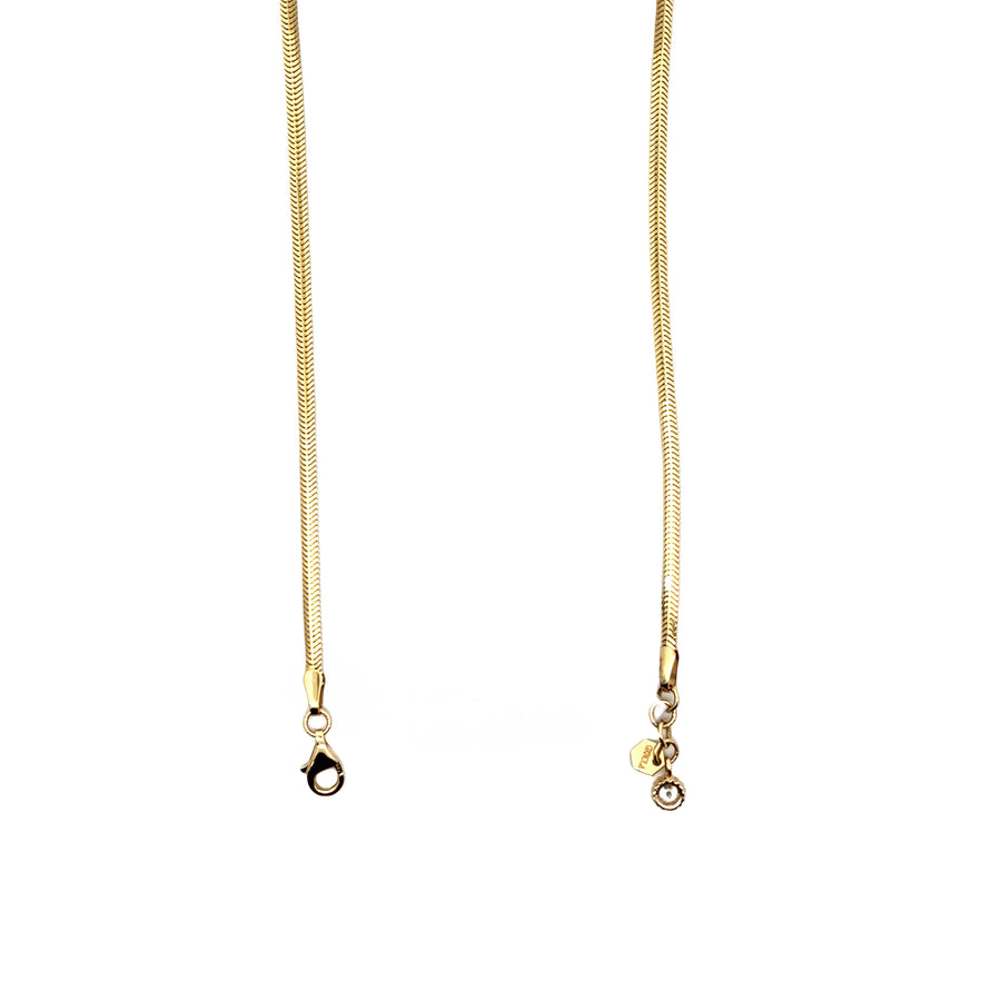 Solid Chain in 14K Gold for Unisex, Adjustable at 19 and 20 Inches