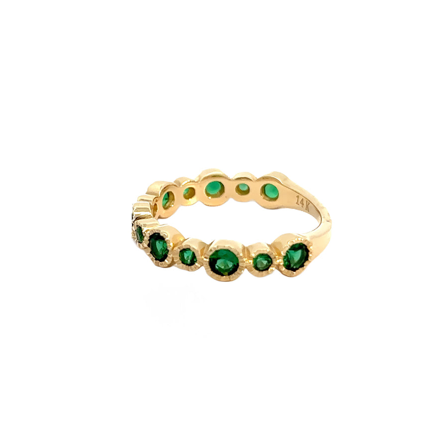 14k Gold Ring with Green CZ - Size 7