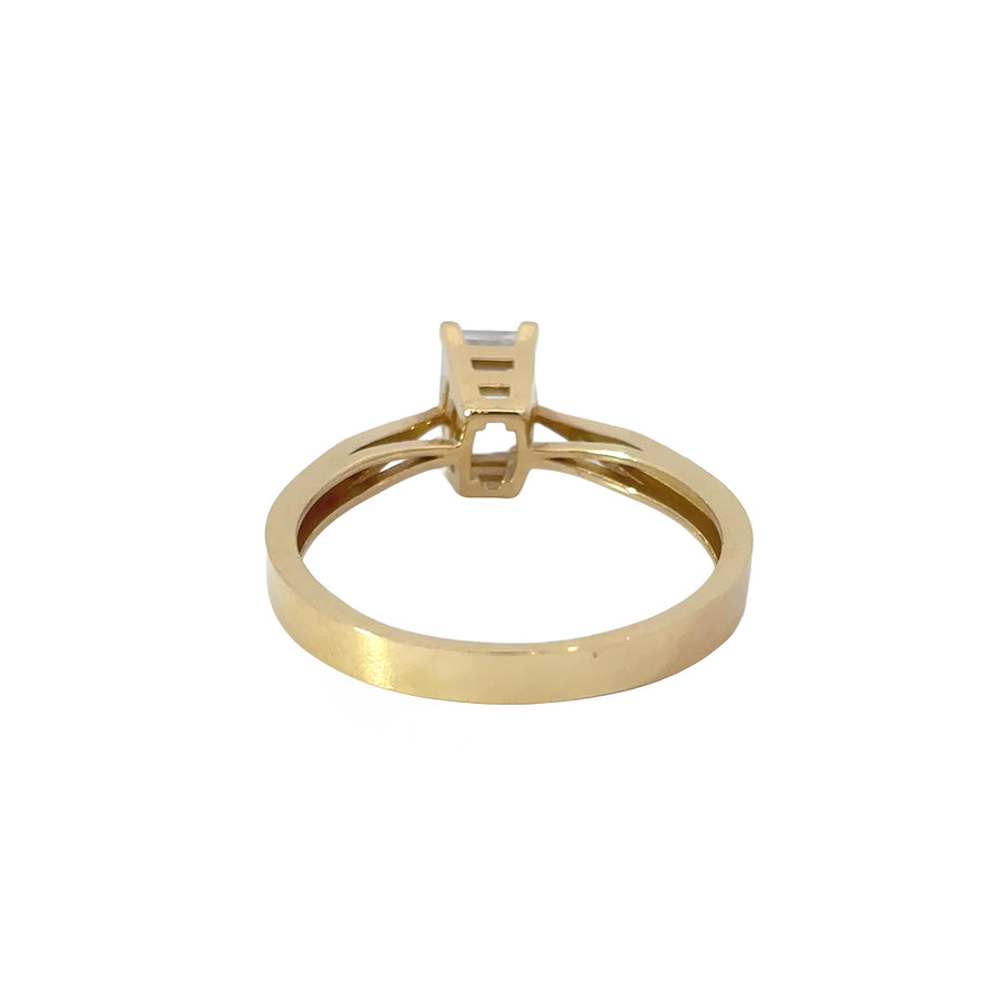 14k Gold Solitaire Ring for Women, Size 6