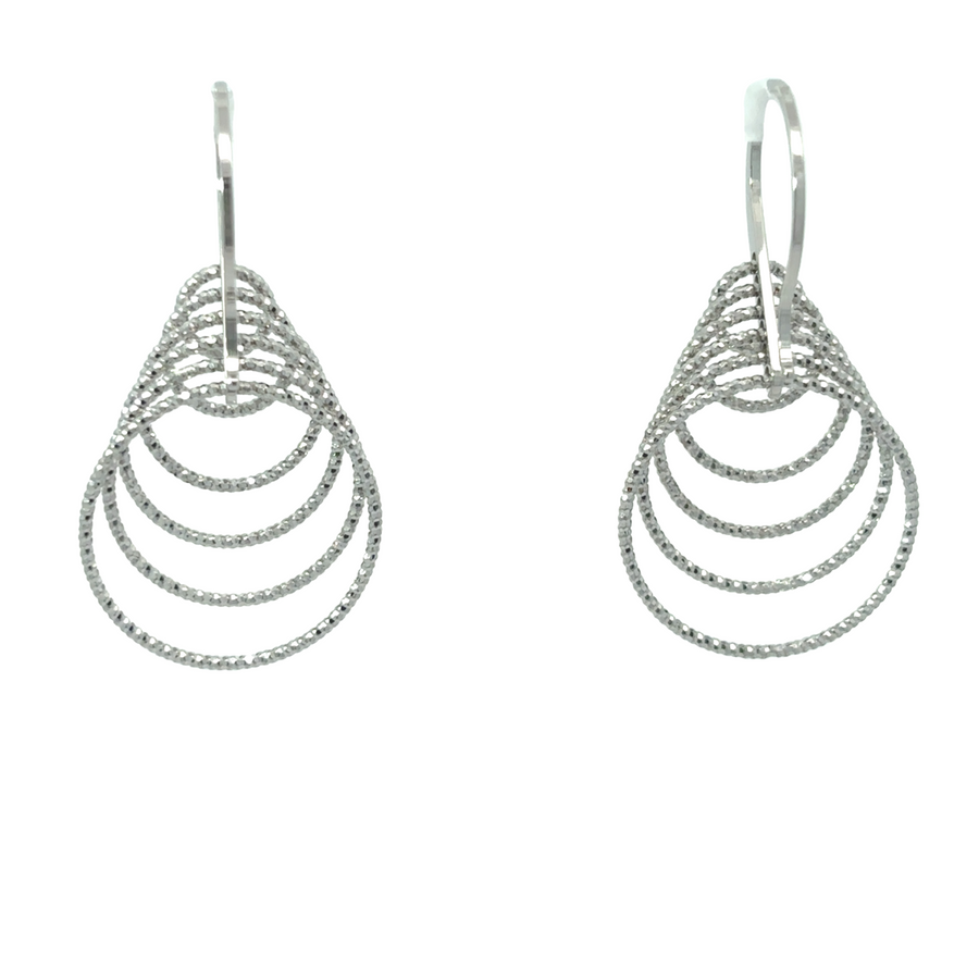 Elegant silver earrings with faceted circle design