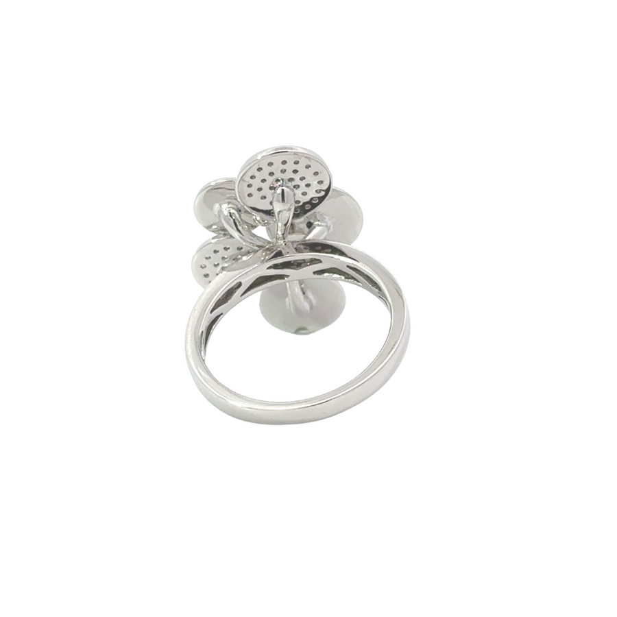 Polished gold ring and earrings with matching diamond detail