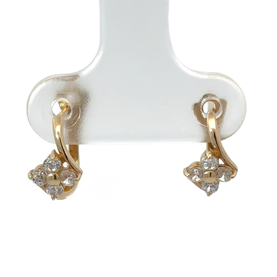 14k Gold Flower Earrings for Babies