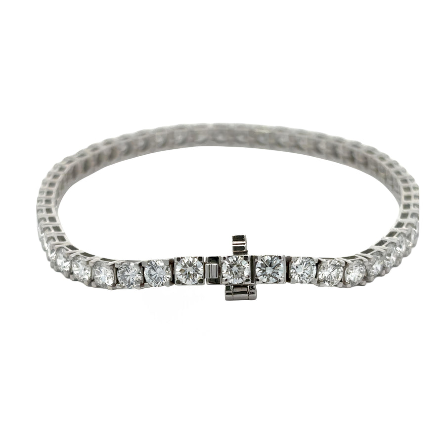 14k White Gold Bracelet with 7.00 CTS Lab Diamonds for Women