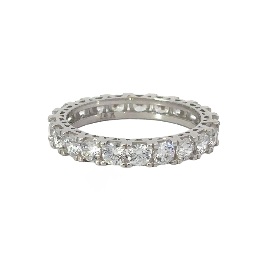 14k White Gold All CZ Ring for Women