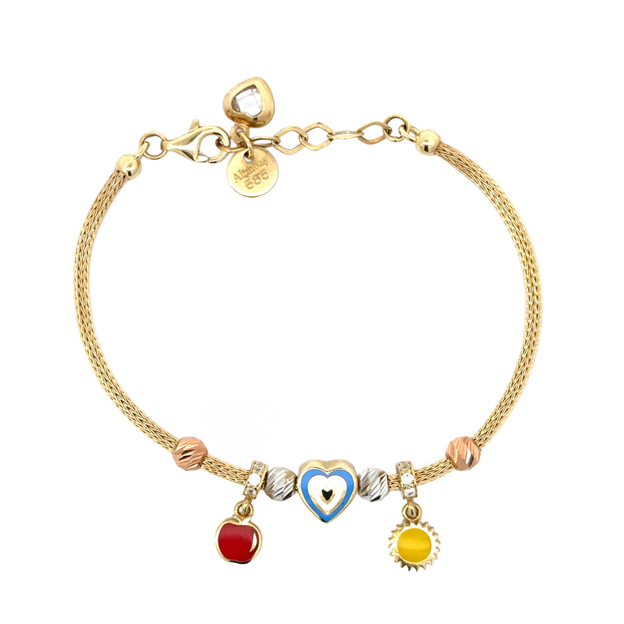 Adjustable 14k Gold Baby Bracelet - 13 to 16 cm