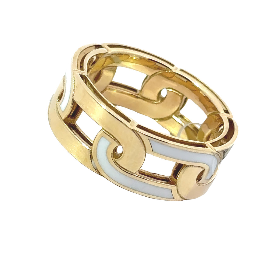 14k White Enamel Ring for Women