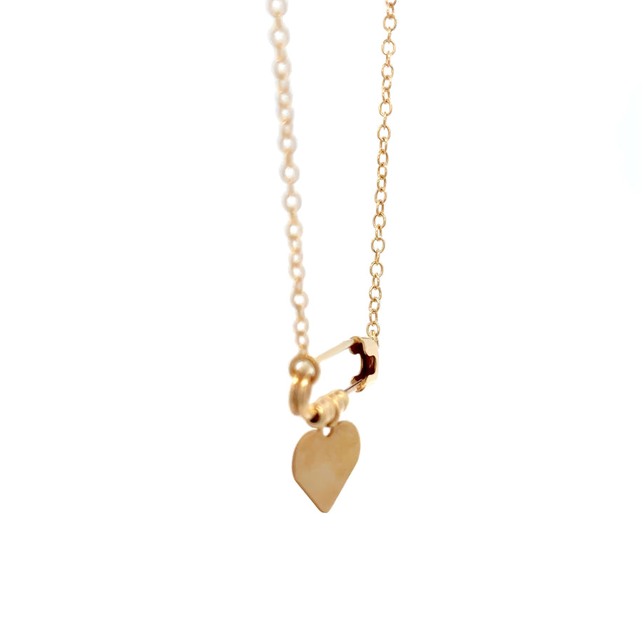 14k Gold Necklace with Center Safety Pin for Women