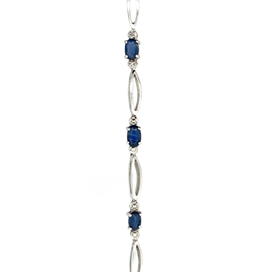 10k White Gold Bracelet with Sapphire