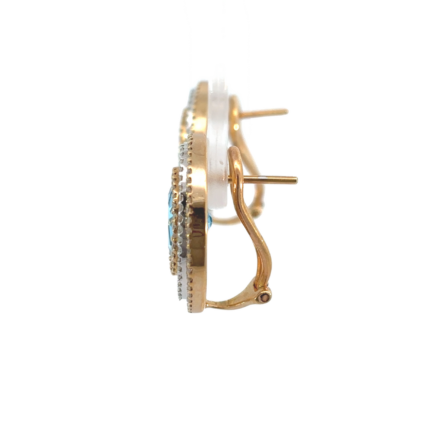Elegant women’s earrings in polished 14k gold with diamonds