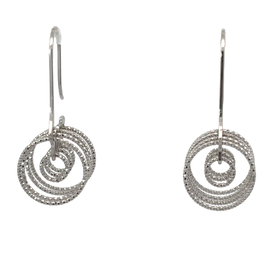Earrings with small and extra small silver circles