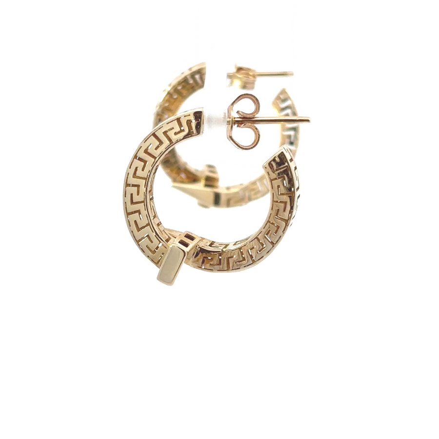 Side view of 14k gold earrings highlighting their timeless, classic design