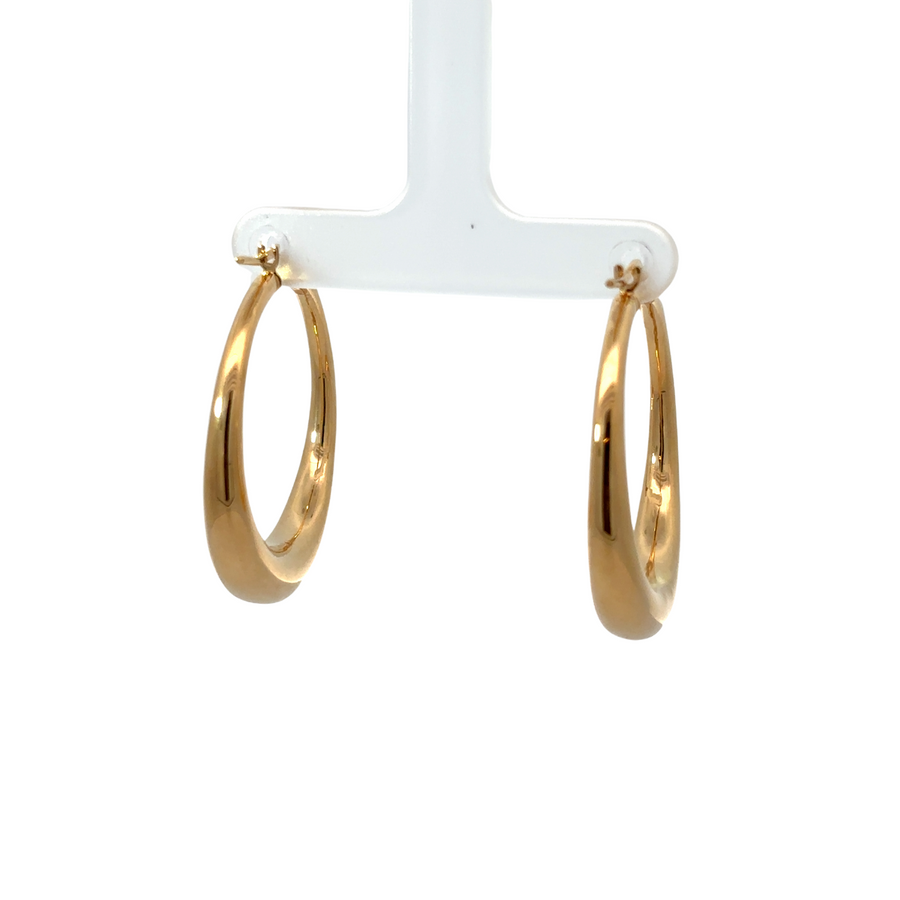 Lightweight 14k gold earrings styled with casual outfit