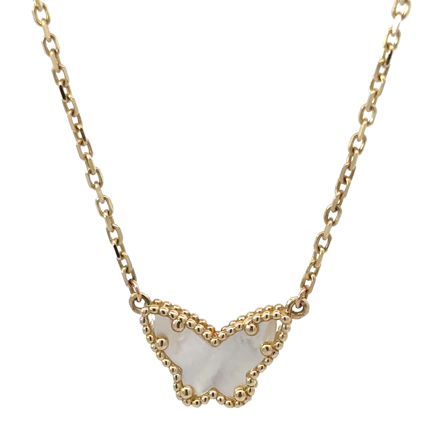 Close-up of 14k gold necklace from the jewelry set