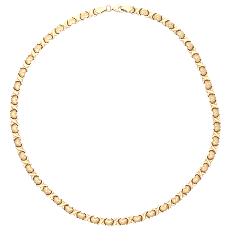 14k gold necklace displayed on a white background