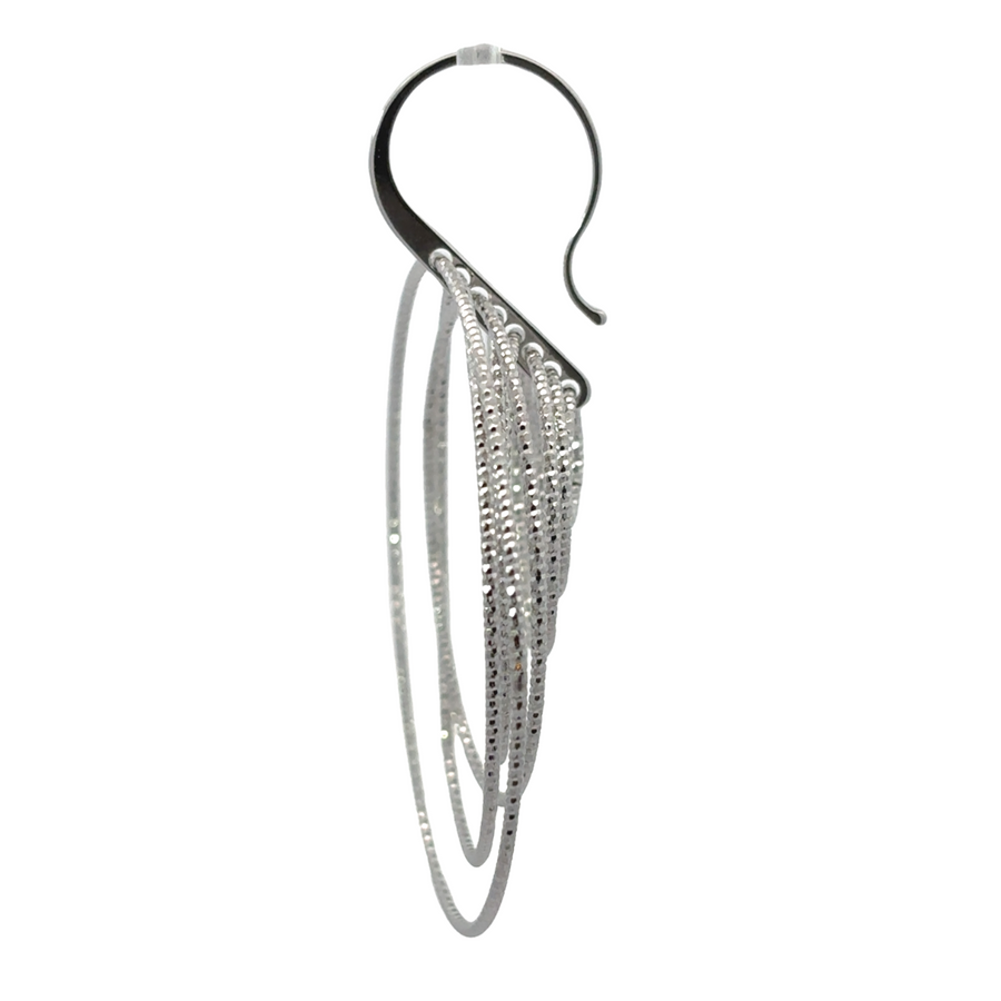 Lightweight 925 silver circular earrings displayed on black velvet