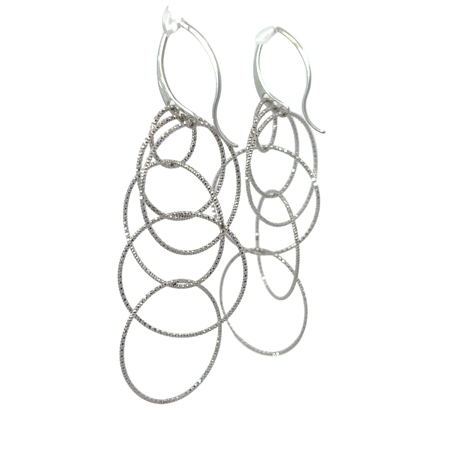 925 silver circle earrings displayed on white background