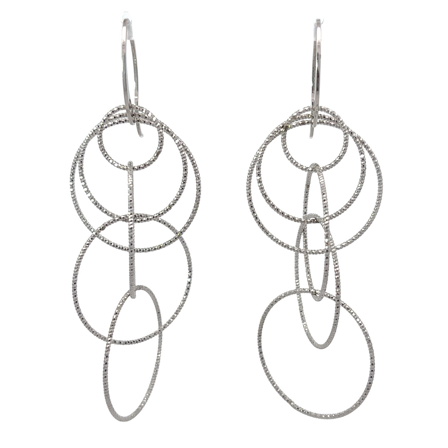 Elegant silver earrings with modern circle design