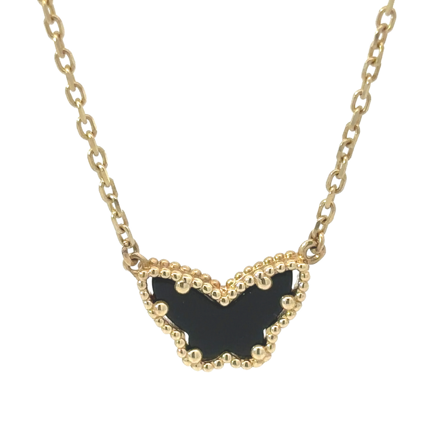 Close-up of 14k gold necklace and matching bracelet from the jewelry set