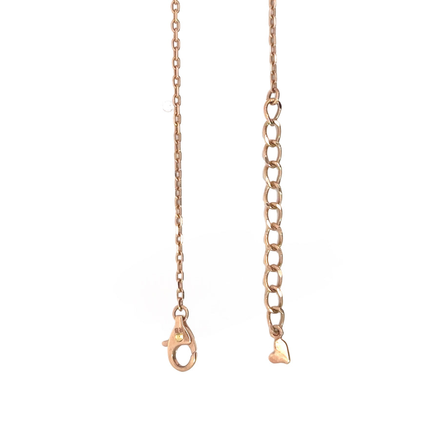 14k Rose Gold Triangle Necklace with CZ for Women