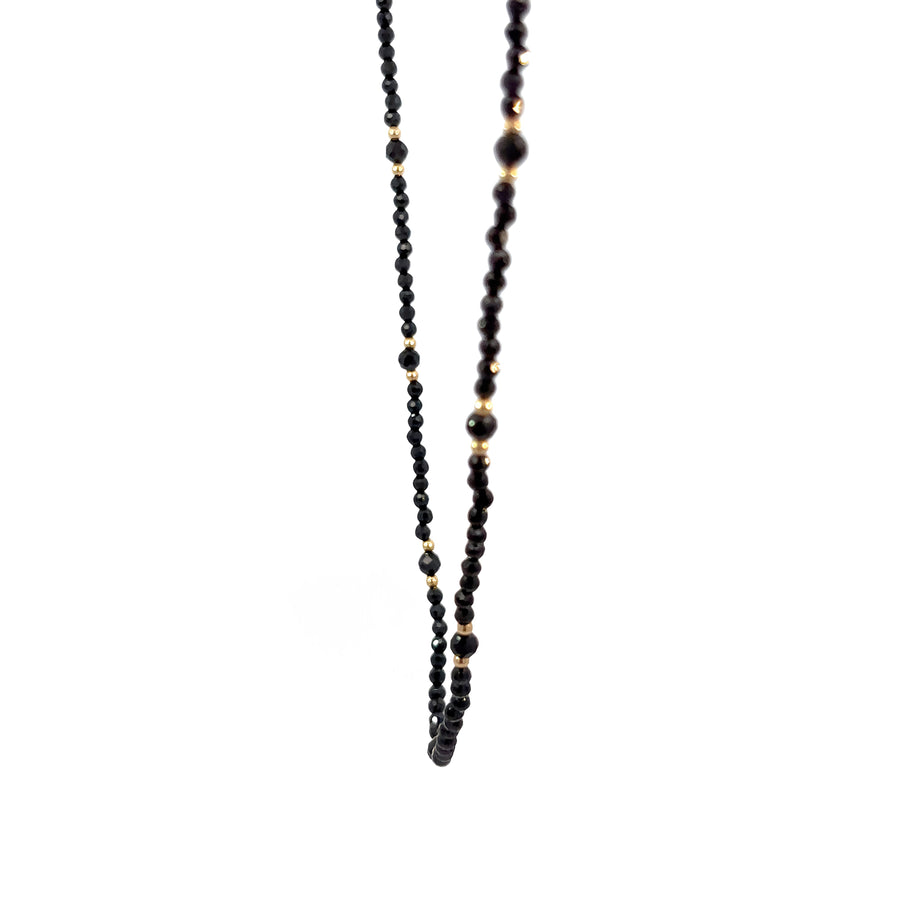 14k Gold Necklace with Synthetic Stones, 18 cm