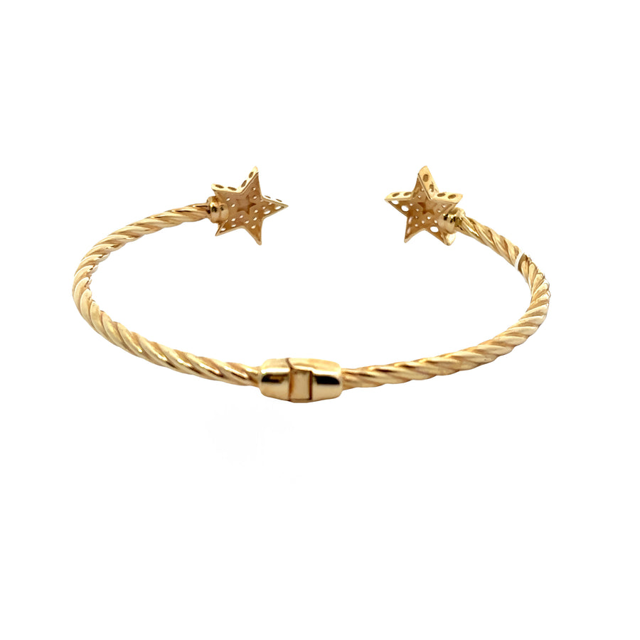 14k Open Bangle with Stars