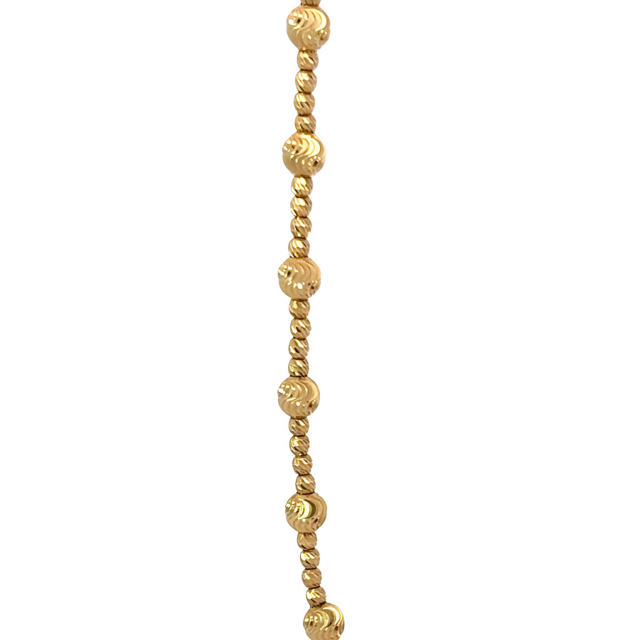 14k Gold Faceted Ball Chain Necklace, 30 Inches