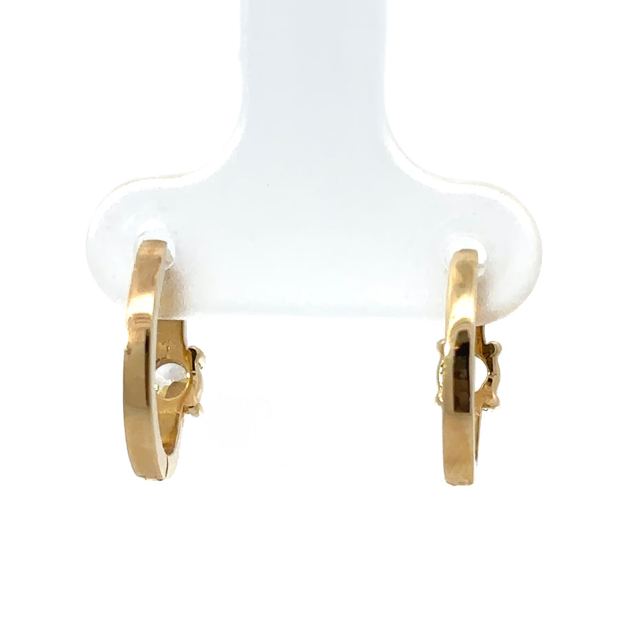 14k Gold Baby Earrings with Stone