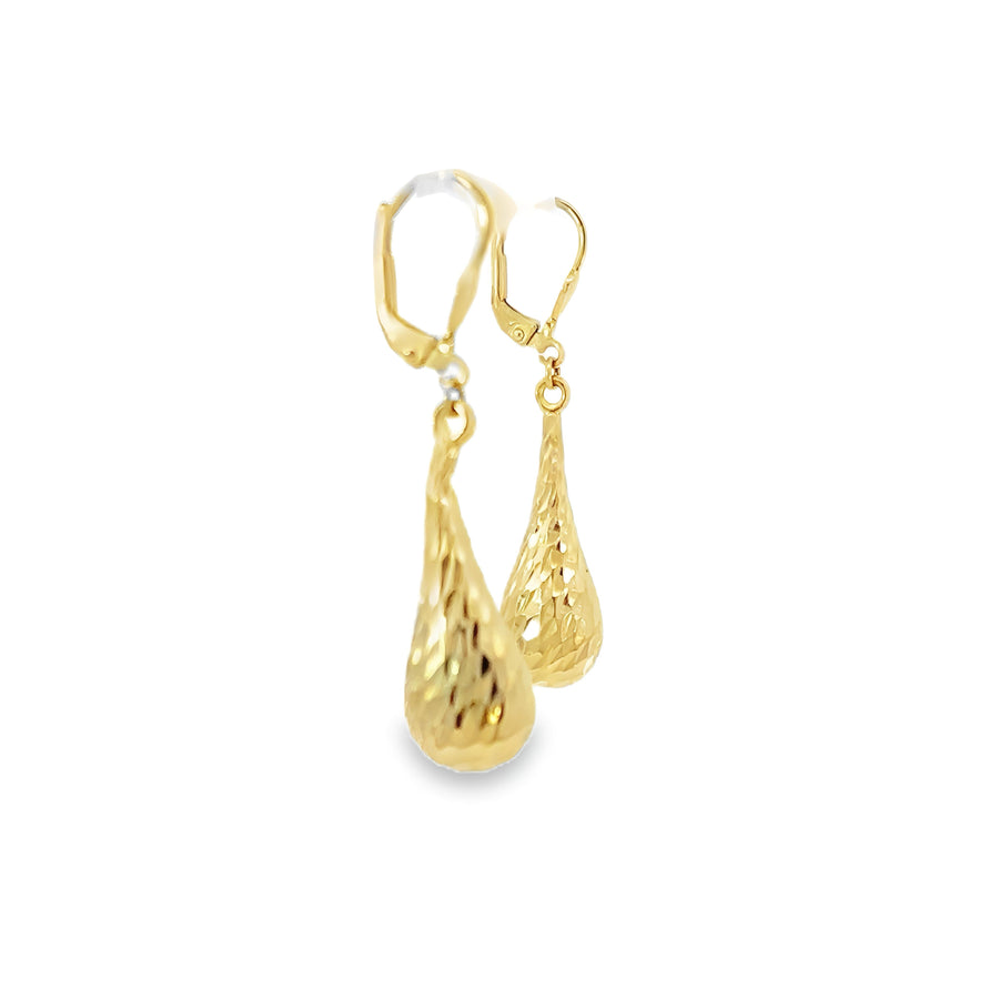 Faceted Drop Earrings in 14K Gold for Women