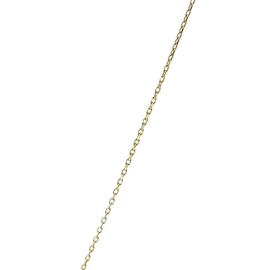 14k Yellow Gold Pendant Necklace with CZ - Adjustable