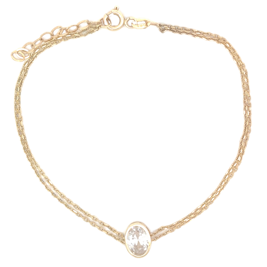 14k gold bracelet for women adjustable