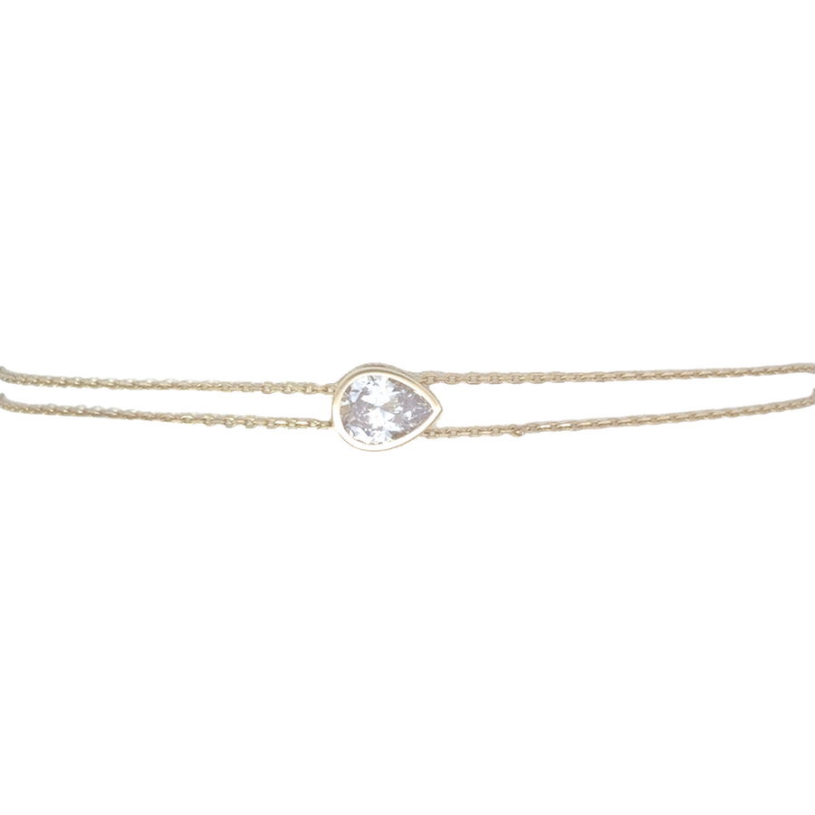 adjustable gold bracelet 14k with CZ accents