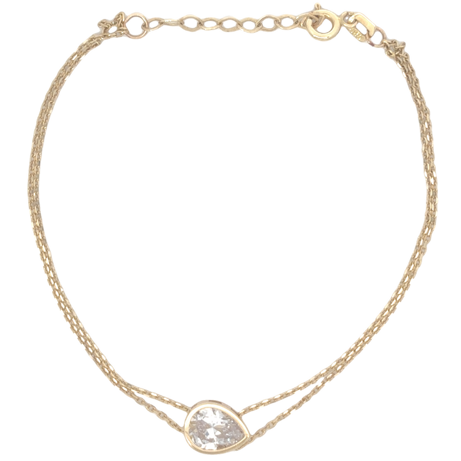 gold bracelet for women with center CZ design