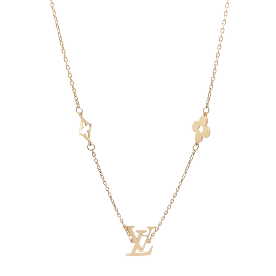 Close-up of the 14k gold chain with adjustable clasp, highlighting the elegant, sleek design