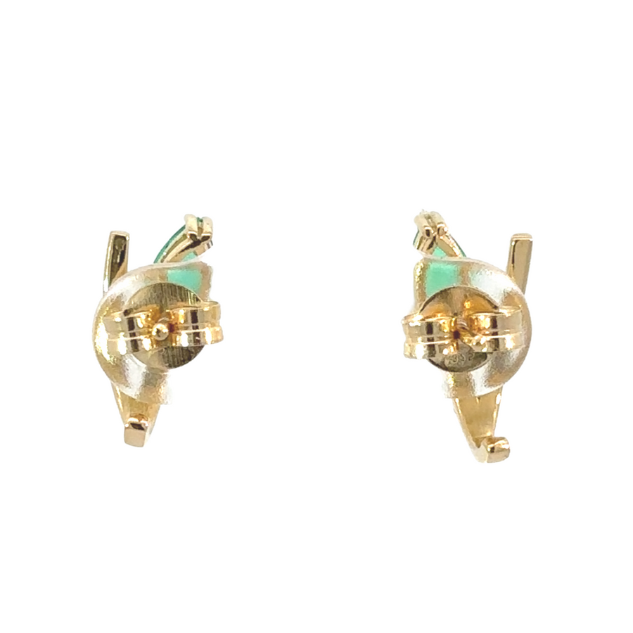 Women’s emerald earrings with secure backing