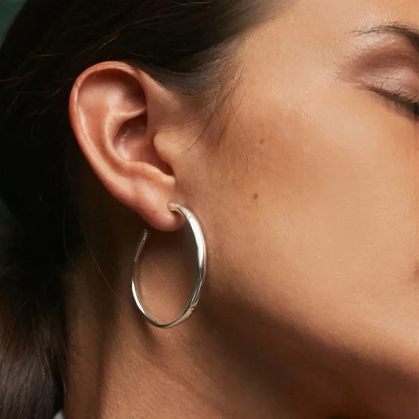 UNOde50 OHMMM… Earrings - Open Silver / Gold-Plated Hoops