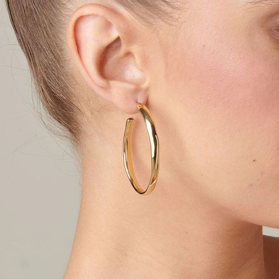 UNOde50 OHMMM… Earrings - Open Silver / Gold-Plated Hoops