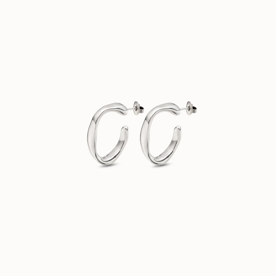 UNOde50 OPEN YOUR MIND Silver-Plated Hoop Earrings - PEN0428MTL0000U