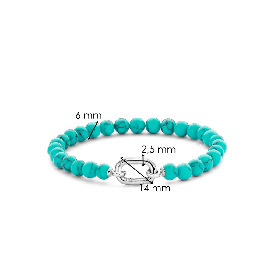 TI SENTO - Milano Silver Bracelet with Vibrant Turquoise Stones, Model 23037TQ