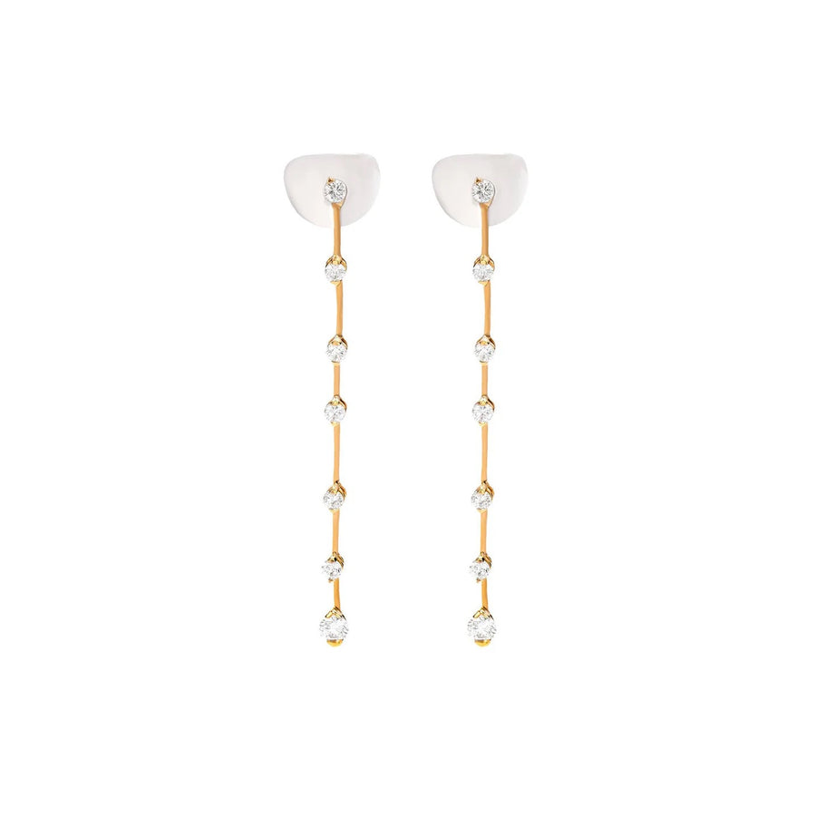 18kt Rose Gold Maureen Sahara Line Chandelier Earrings with 14 Diamonds