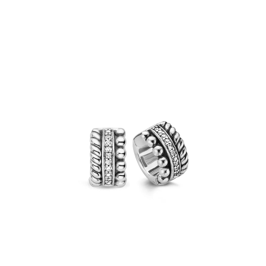 TI SENTO - Milano Silver Platinum Plated Small Hoop Earrings